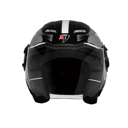 Steelbird Sbh 73 Drx Rf Core Black Gray Half Face Helmet