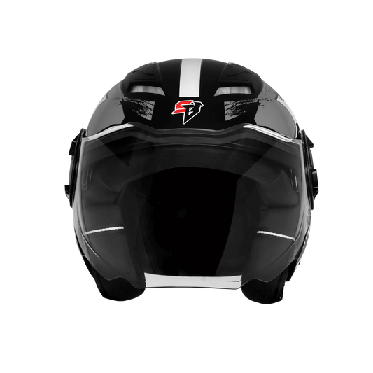 Steelbird Sbh 73 Drx Rf Core Black Gray Half Face Helmet