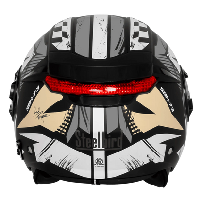 Steelbird Sbh 73 Drx Rf Core Black Gray Half Face Helmet