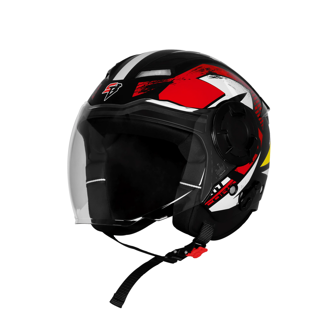 Steelbird Sbh 73 Drx Rf Core Black Red Half Face Helmet