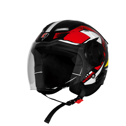 Steelbird Sbh 73 Drx Rf Core Black Red Half Face Helmet