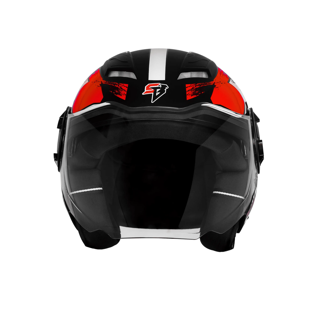 Steelbird Sbh 73 Drx Rf Core Black Red Half Face Helmet