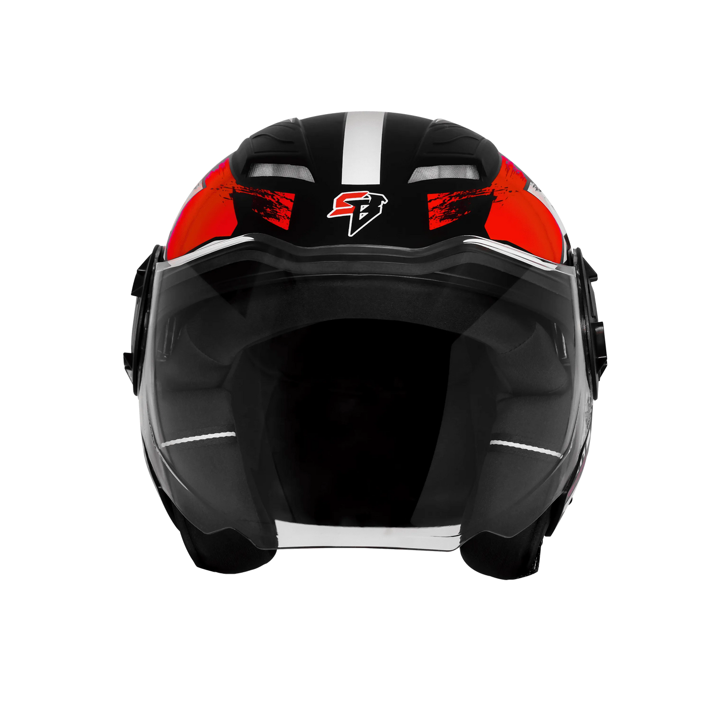 Steelbird Sbh 73 Drx Rf Core Black Red Half Face Helmet