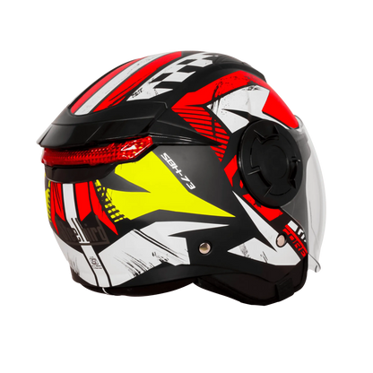 Steelbird Sbh 73 Drx Rf Core Black Red Half Face Helmet