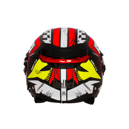 Steelbird Sbh 73 Drx Rf Core Black Red Half Face Helmet