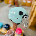 Steelbird Sbh 80 Fairy Glossy Sage Green Half Face Helmet