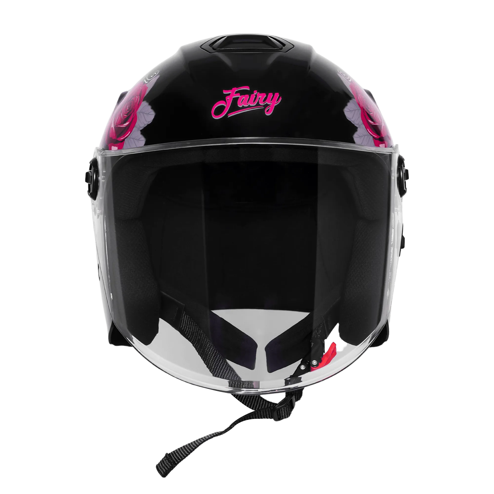 Steelbird Sbh 80 Fr1 Black Pink Rose Half Face Helmet