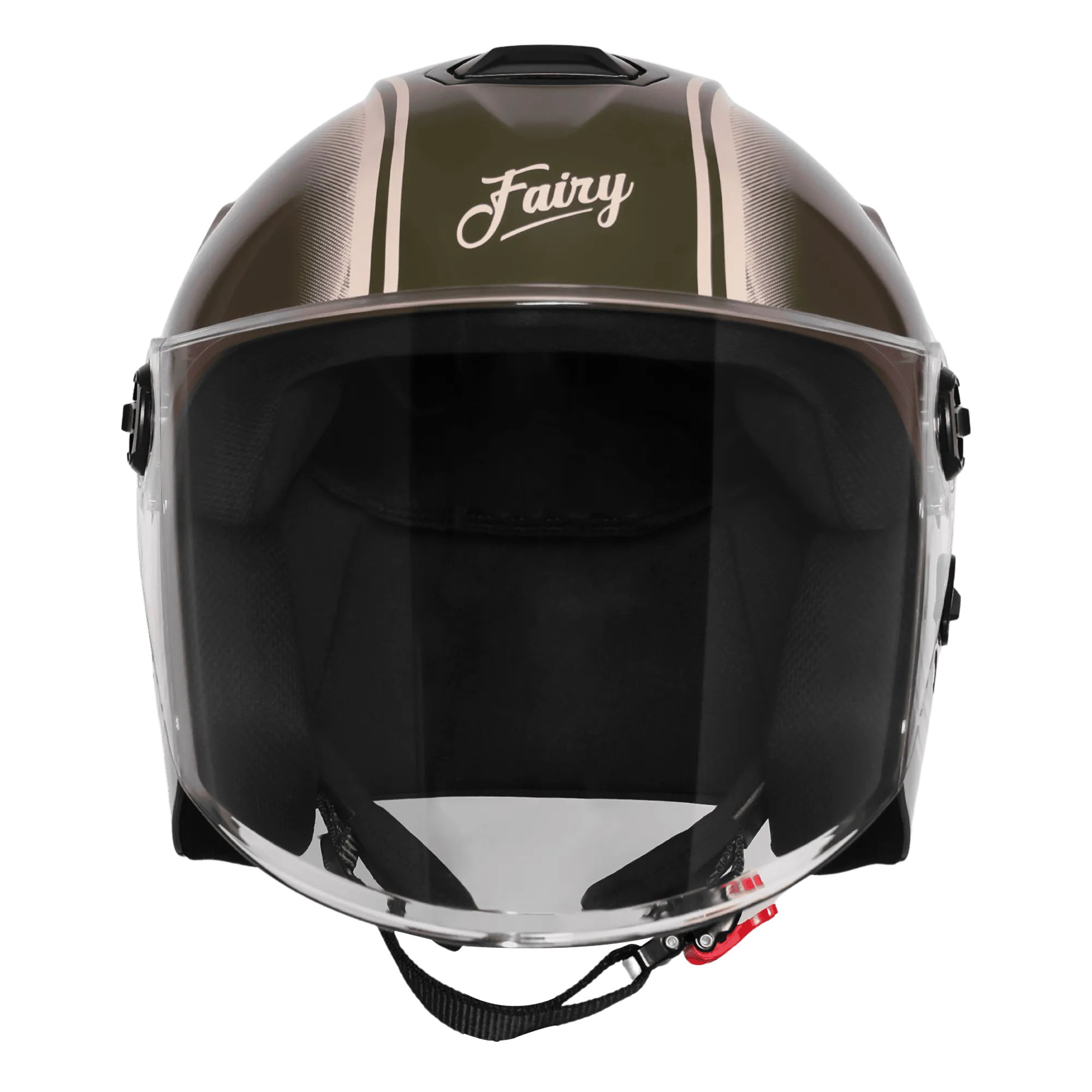 Steelbird Sbh 80 Fr2 Matt Battle Green White Stripe Half Face Helmet