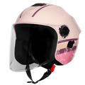 Steelbird Sbh 80 Fr3 Cloud Cream White Flower Half Face Helmet