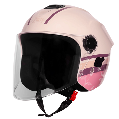 Steelbird Sbh 80 Fr3 Cloud Cream White Flower Half Face Helmet