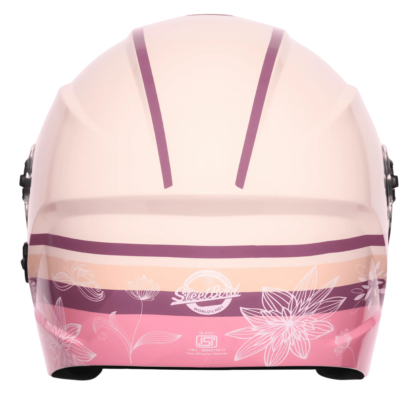 Steelbird Sbh 80 Fr3 Cloud Cream White Flower Half Face Helmet