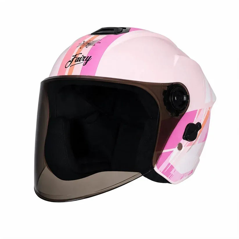 Steelbird Sbh 80 Fr8 Glossy Coral Peach Pink Half Face Helmet
