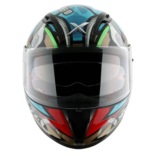 AXOR Street Bobby Black Blue Full Face Helmet
