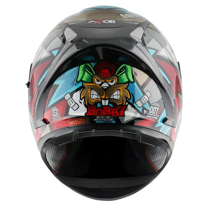 AXOR Street Bobby Black Blue Full Face Helmet