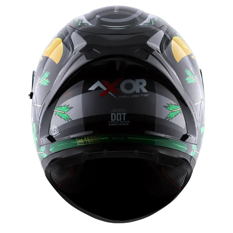 AXOR Street Zazu Dull Black Green Full Face Helmet