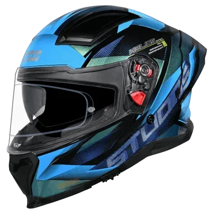 Studds Helios Effect Matt Black Blue N1 Full Face Helmet