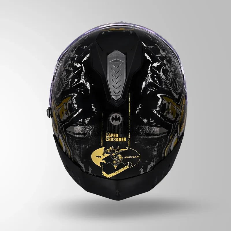 Studds Drifter Batman Edition Black Gold Full Face Helmet – Sparkly Helmets