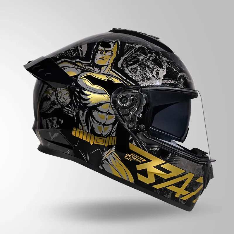 Studds Drifter Batman Edition Black Gold Full Face Helmet