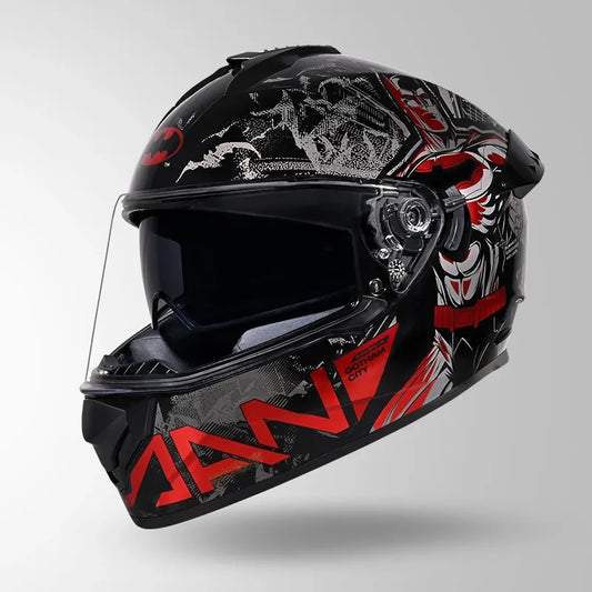 Studds Drifter Batman Edition Black Red Full Face Helmet