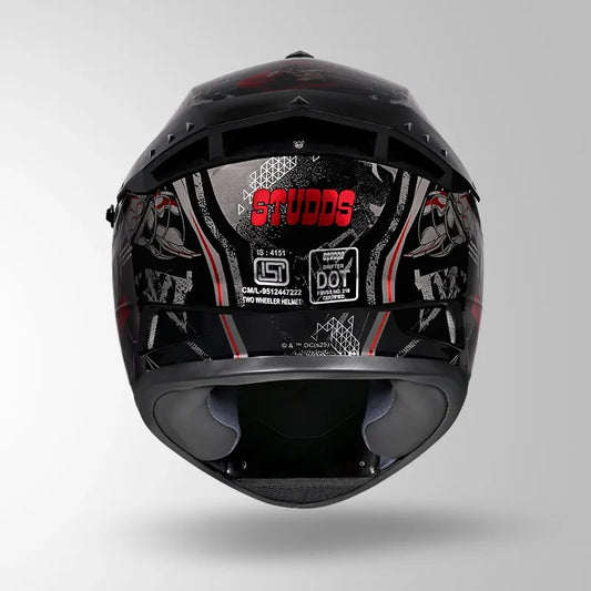 Studds Drifter Batman Edition Black Red Full Face Helmet