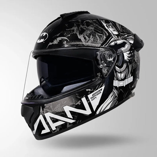Studds Drifter Batman Edition Black Silver Full Face Helmet