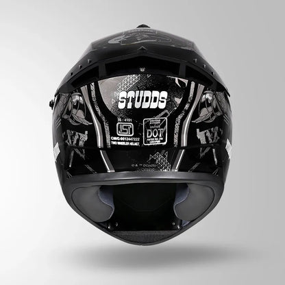 Studds Drifter Batman Edition Black Silver Full Face Helmet