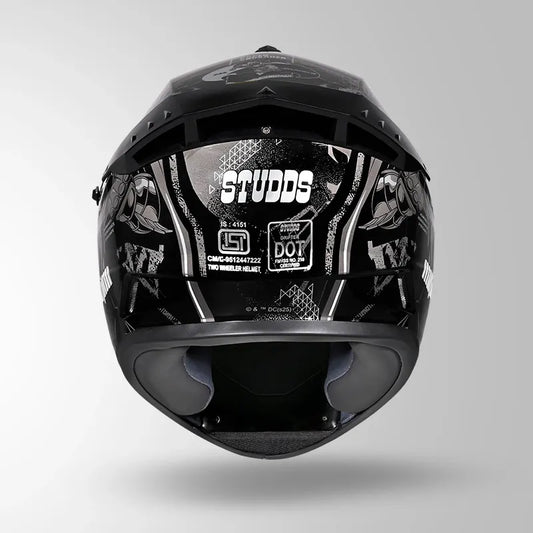 Studds Drifter Batman Edition Black Silver Full Face Helmet