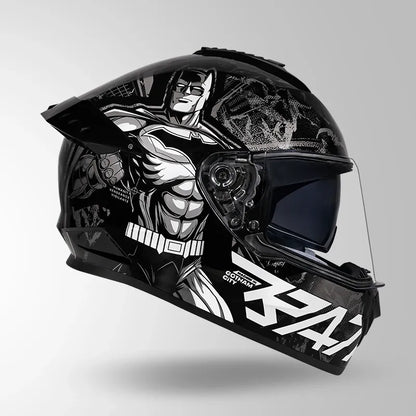 Studds Drifter Batman Edition Black Silver Full Face Helmet