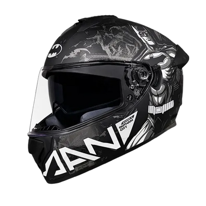 Studds Drifter Batman Edition Black Silver N4 Full Face Helmet