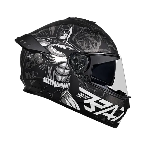 Studds Drifter Batman Edition Black Silver N4 Full Face Helmet