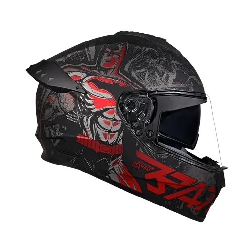 Studds Drifter Batman Edition Matt Black Red N4 Full Face Helmet
