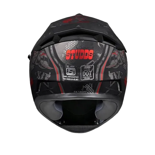 Studds Drifter Batman Edition Matt Black Red N4 Full Face Helmet