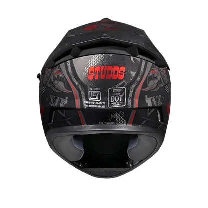 Studds Drifter Batman Edition Matt Black Red N4 Full Face Helmet