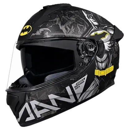Studds Drifter Batman Edition Matt Black Yellow N4 Full Face Helmet