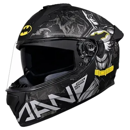 Studds Drifter Batman Edition Matt Black Yellow N4 Full Face Helmet
