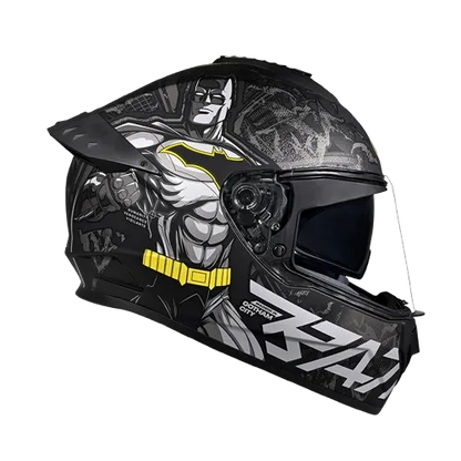 Studds Drifter Batman Edition Matt Black Yellow N4 Full Face Helmet