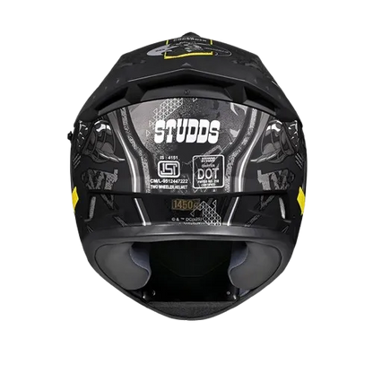 Studds Drifter Batman Edition Matt Black Yellow N4 Full Face Helmet