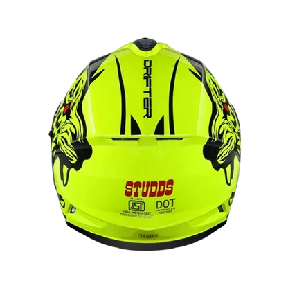 STUDDS Drifter D2 Matt Yellow N9 Full Face Helmet