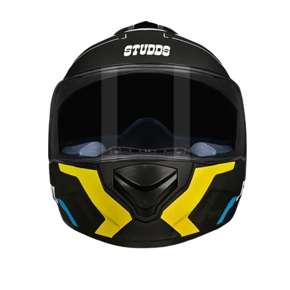 Studds Drifter D4 R1 Matt Black Yellow N6 Full Face Helmet