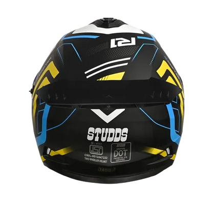 Studds Drifter D4 R1 Matt Black Yellow N6 Full Face Helmet
