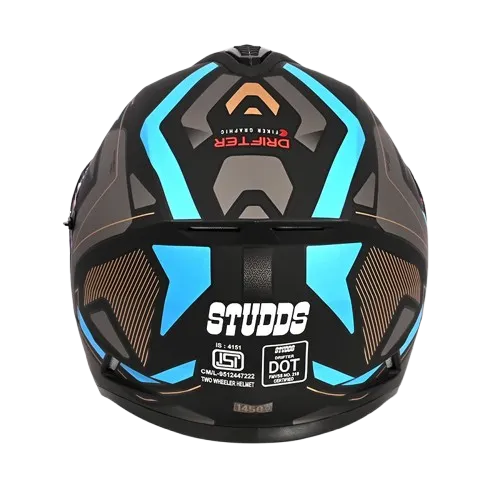 STUDDS Drifter D5 Matt Black N4 Full Face Helmet