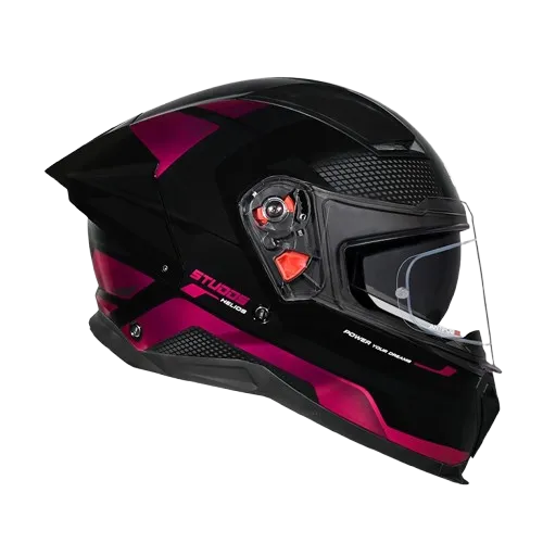 Studds Helios Black N8 Magenta Full Face Helmet