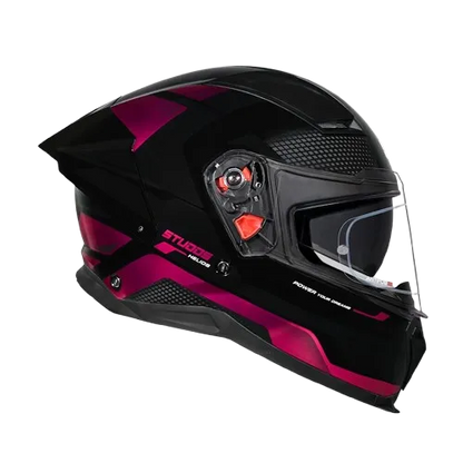 Studds Helios Black N8 Magenta Full Face Helmet