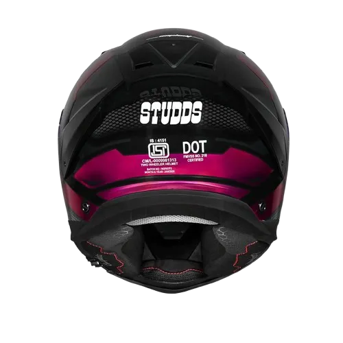 Studds Helios Black N8 Magenta Full Face Helmet