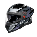 Studds Helios D2 Black Chameleon Grey Pink Full Face Helmet