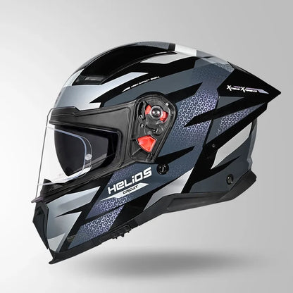 Studds Helios D2 Black Chameleon Grey Pink Full Face Helmet