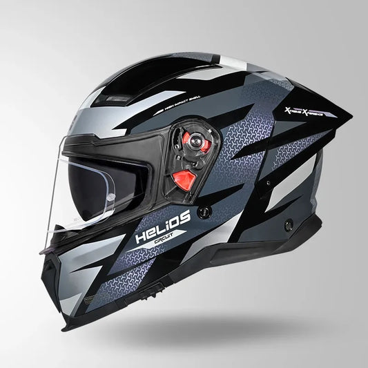 Studds Helios D2 Black Chameleon Grey Pink Full Face Helmet