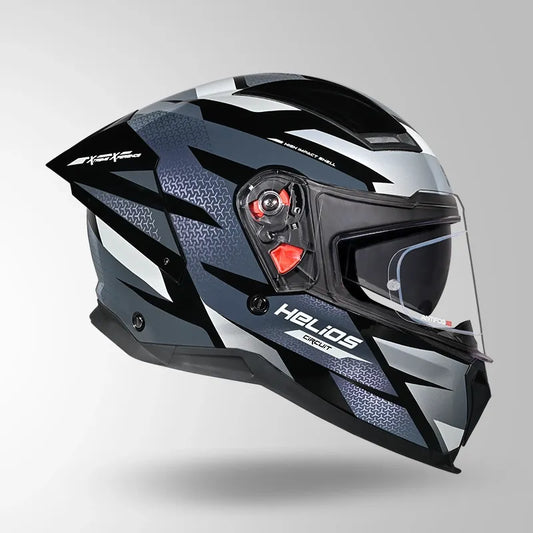 Studds Helios D2 Black Chameleon Grey Pink Full Face Helmet