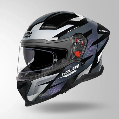 Studds Helios D2 Black Chameleon Grey Pink Full Face Helmet
