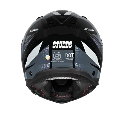 Studds Helios D2 Black Chameleon Grey Pink Full Face Helmet